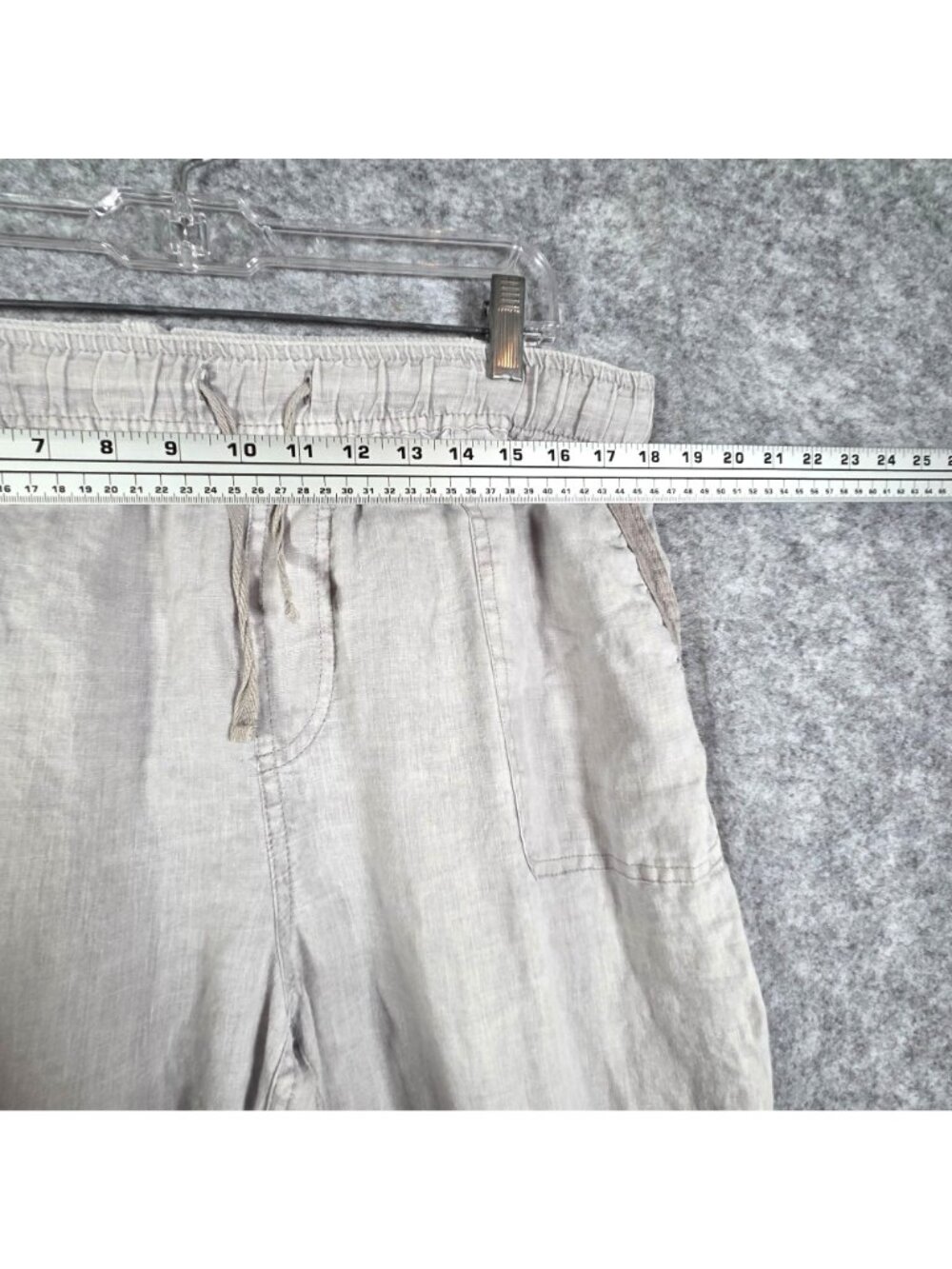 Artisan NY Women’s Linen Drawstring Wide Leg Pants Beige Gray Size L - Picture 4 of 10
